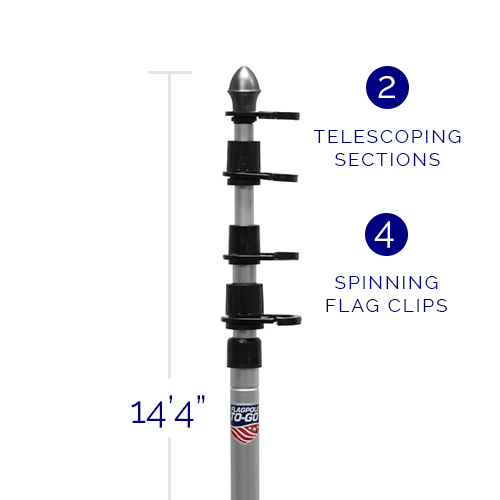 Ultimate Tailgaters Portable Aluminum Flagpole Package