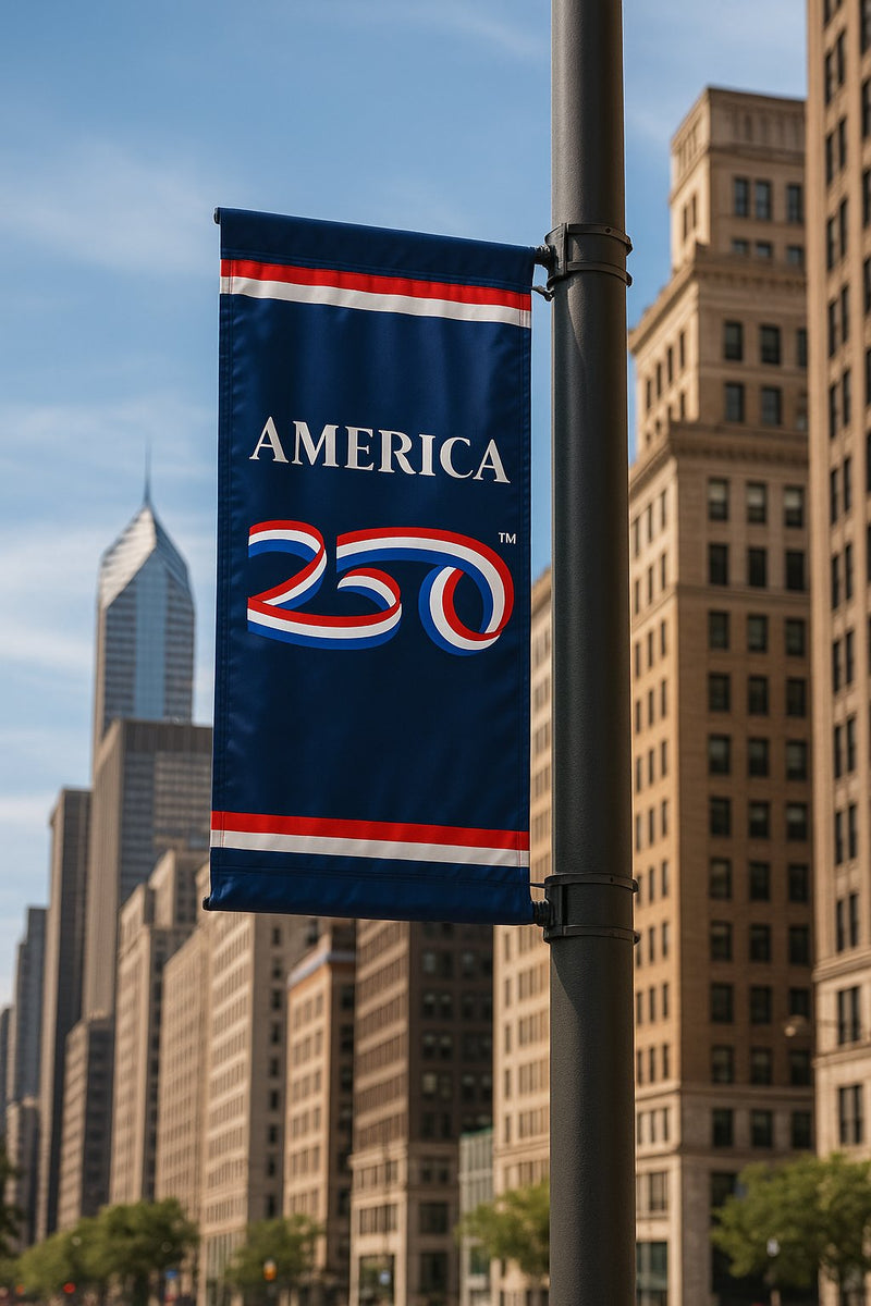 Load image into Gallery viewer, America's 250th Anniversary 2.5' x 4' Nyl-Glo® Banner – Made in the USA
