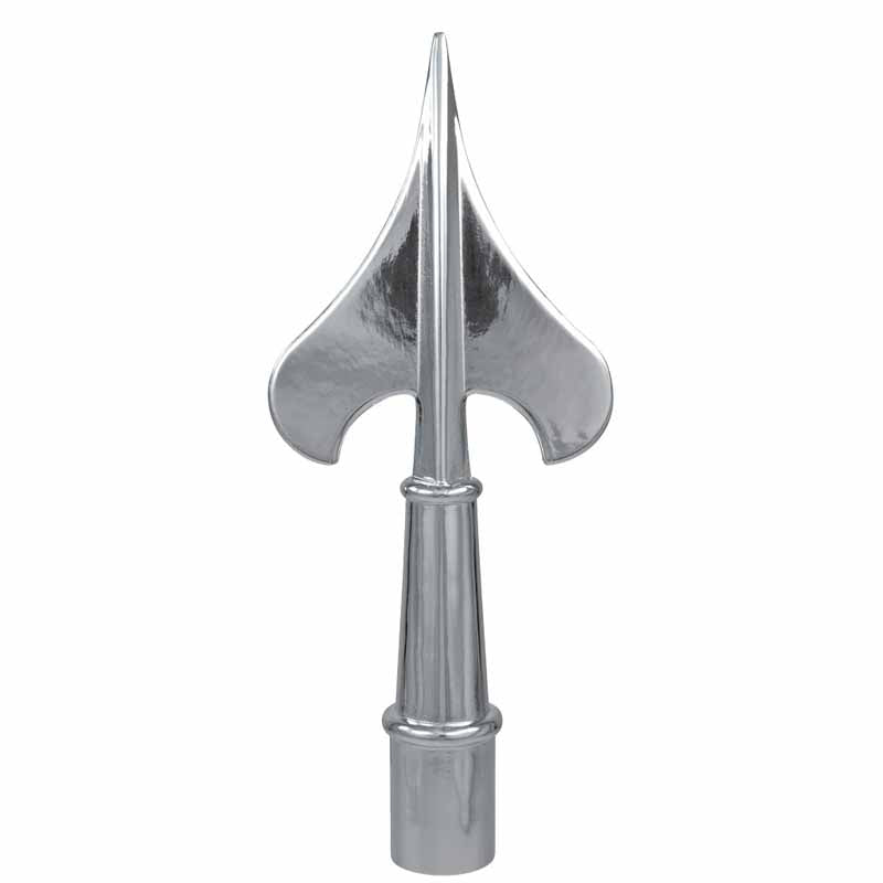 Load image into Gallery viewer, The Army Spear ornament with ferrule for indoor oak poles, shown in a polished silver finish.

