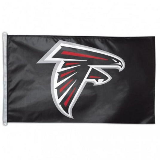 Atlanta Falcons Deluxe 3x5 foot NFL Sport Flag, featuring the team's official falcon logo on a solid black background.
