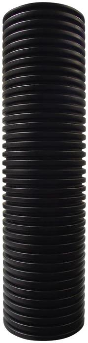 Black corrugated PVC ground sleeve with ribbed texture, designed for flagpole installation to provide stable, durable in-ground support.