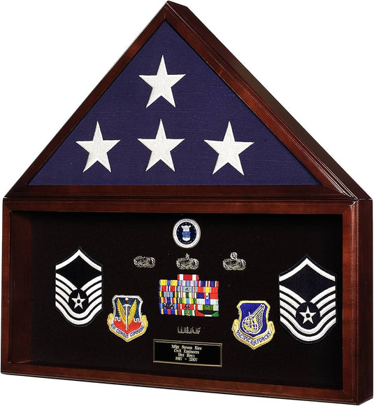 Burial Flag and Accolades Display Case