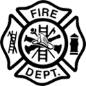 Black and white graphic of the Fire Department Maltese Cross symbol for custom laser engraving on memorial flag case glass.