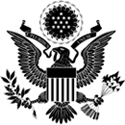 Black and white graphic of the Great Seal of the United States emblem for laser etching onto flag case glass.