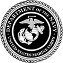 Load image into Gallery viewer, Black and white graphic of the official United States Marine Corps seal for custom glass etching options.
