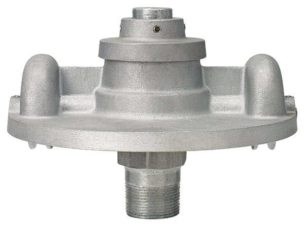 Load image into Gallery viewer, Front view of the double pulley revolving flagpole truck for external halyard systems, showing durable cast aluminum body with threaded mount.
