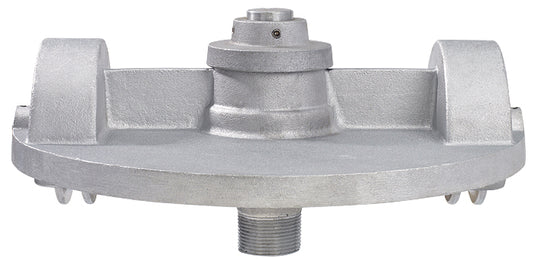 Side profile of the double pulley revolving flagpole truck in silver aluminum finish, designed for external halyard flagpoles.