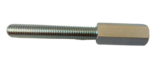 Close-up of a silver-toned metal Flagpole Shaft Extension. The hardware component is fully threaded on one end for attachment and features a clean, hexagonal head for grip and leverage.