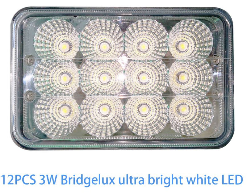 Load image into Gallery viewer, Close-up view of the light panel for the FPL Independence Solar Flagpole Light, clearly showing 12 individual 3W Bridgelux ultra bright white LEDs arranged in a rectangular glass housing for maximum illumination.

