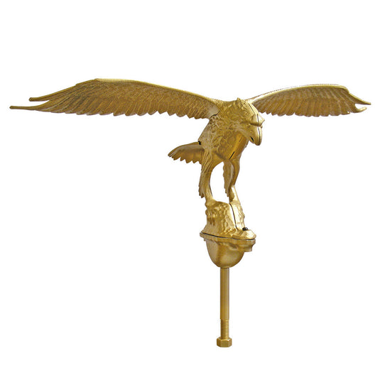 24-inch wingspan Gold Cast Aluminum Soaring Eagle Flagpole Ornament finial.