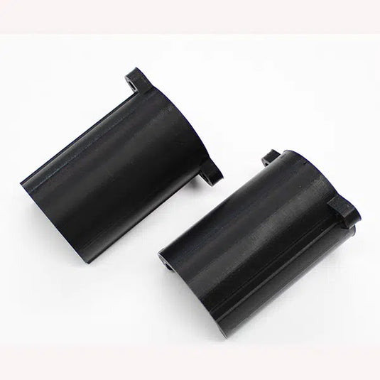 Two black semi-cylindrical Internal Halyard Beacon Visor components on a white background, ready for installation.