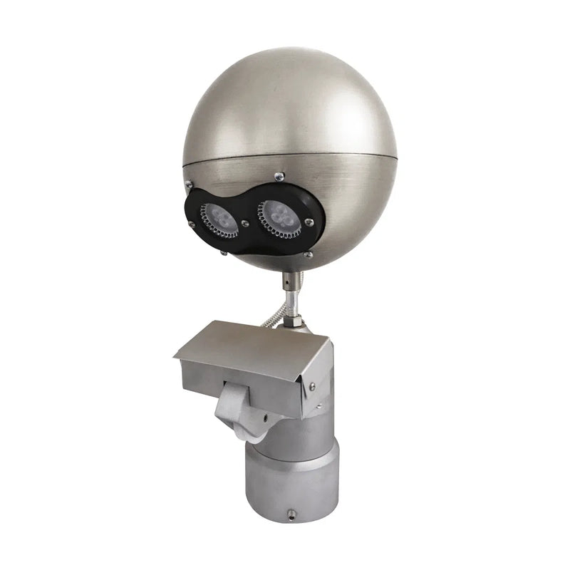 Load image into Gallery viewer, Beacon Plus model of the Internal Halyard Cam Cleat Truck Light in a satin finish, showcasing the protective enclosed cleat box.
