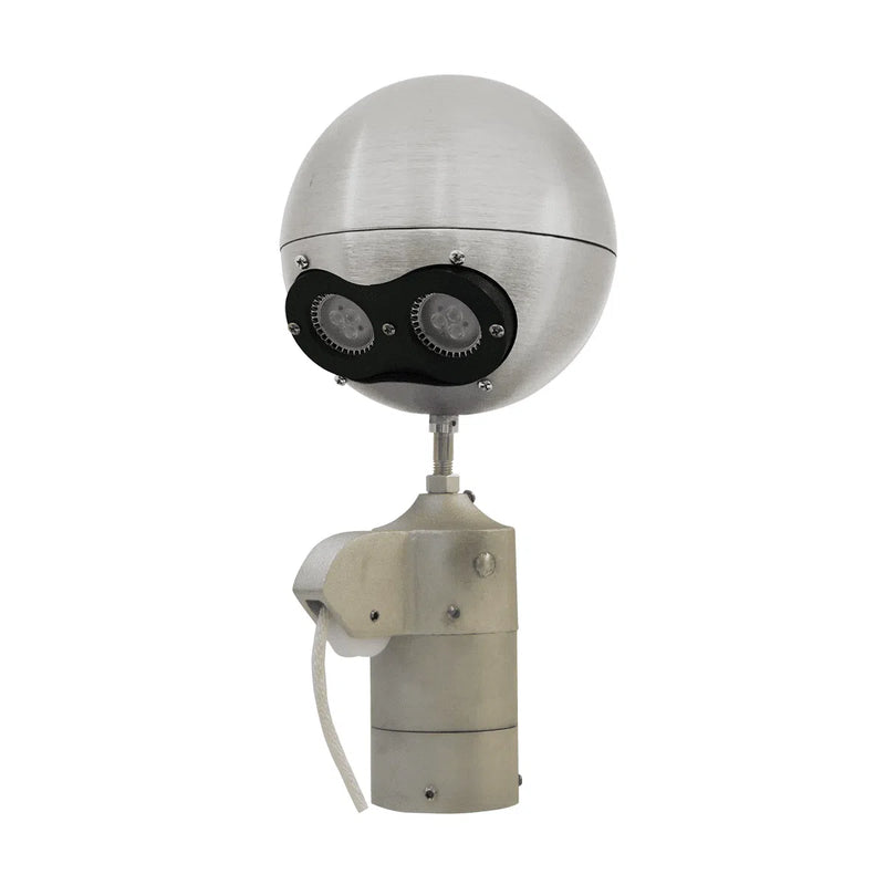 Load image into Gallery viewer, Standard Internal Halyard Cam Cleat Beacon Truck Light with a brushed satin finish, featuring dual lights and an open pulley.

