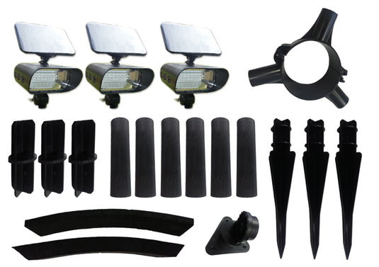 Mega Mini Solar Flagpole Light - 3 LED Light Kit 420 LUX