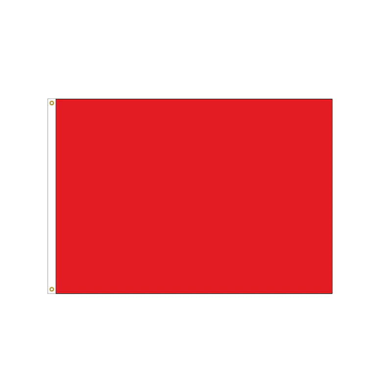 Load image into Gallery viewer, Solid plain red nylon golf flag with a reinforced white canvas header and brass grommets.
