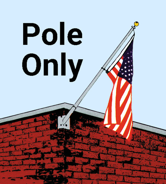 Illustration of the Franklin Series Outrigger Flagpole mounted on a brick wall, labeled "Pole Only."
