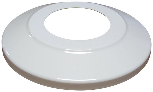 Glossy white powder-coated Standard Profile Aluminum Flagpole Flash Collar with a smooth, tapered cone shape.