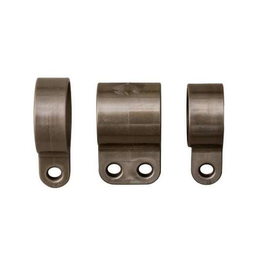 Three bronze-colored plastic swivel rings replacement set for the Titan telescoping flagpole, displayed horizontally against a white background.