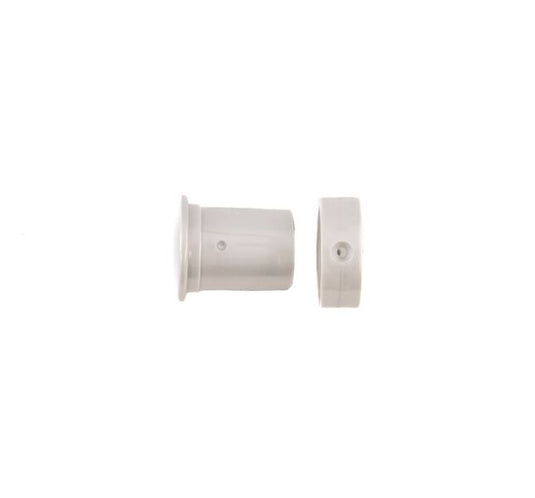 Silver gray top cap and collar set replacement part for the Titan telescoping flagpole, shown disassembled.