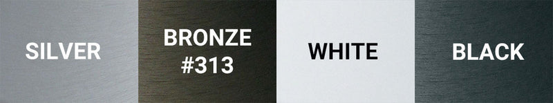 Load image into Gallery viewer, Color swatch options for trucks: Silver, Bronze (#313), White, and Black finishes.
