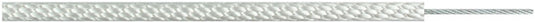 Close-up of the wire core rope assembly showing the white, honeycomb-patterned nylon jacket over the exposed interior galvanized steel wire rope cable.