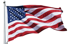 5' x 9½' Endura Nylon Outdoor U.S. Memorial Flag – made from durable nylon with embroidered stars and sewn stripes, designed for all-weather display.