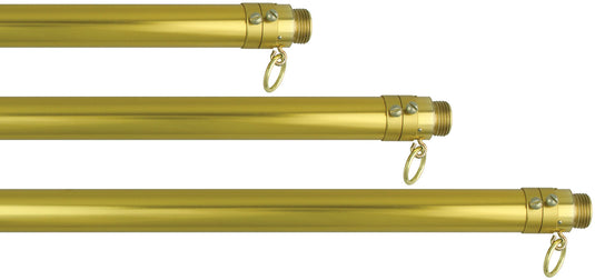 ChatGPT said:

6'–10' Gold Anodized Adjustable Aluminum Pole – telescoping aluminum display pole with gold anodized finish and secure screw-lock joints.