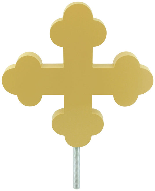 Gold Painted Aluminum Botonée Cross Flagpole Ornament - 5/8