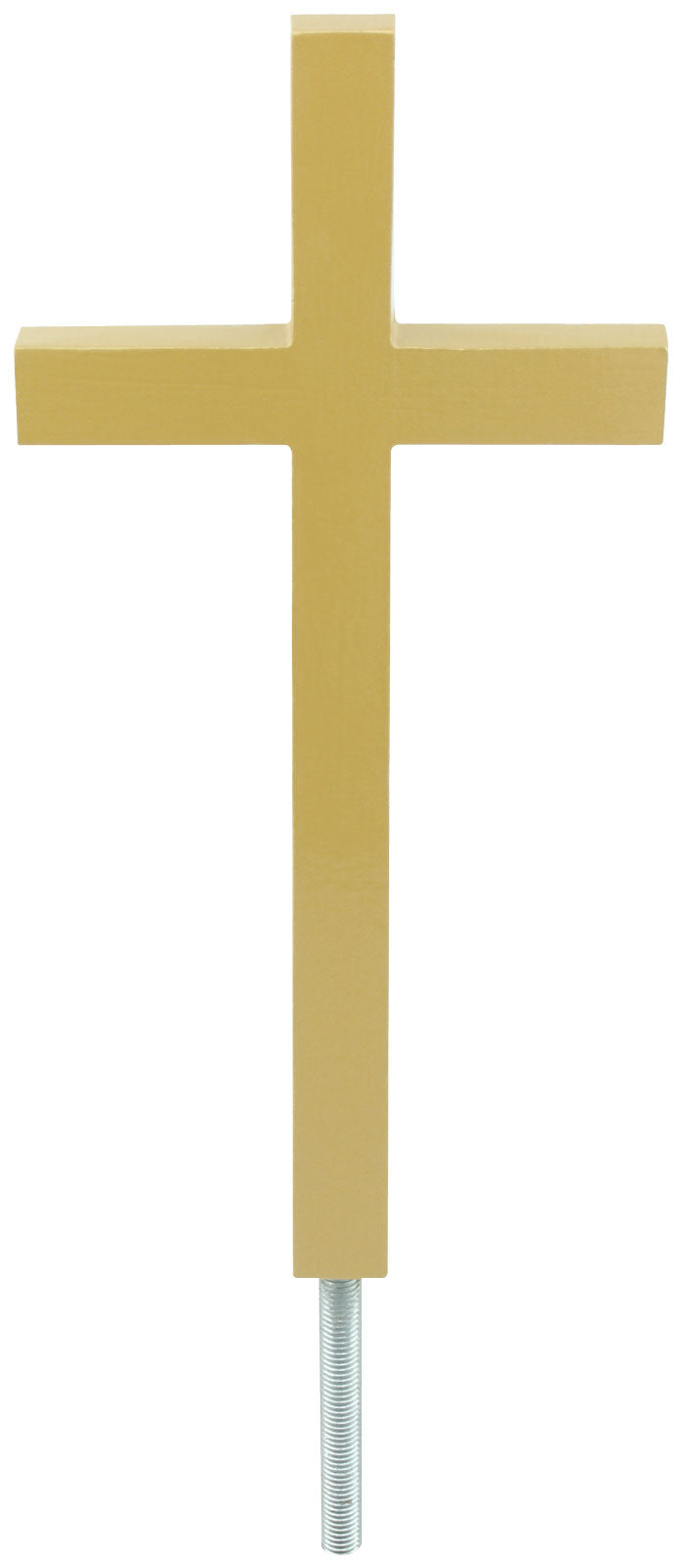 Gold Painted Aluminum Plain Cross Flagpole Ornament - 1/2