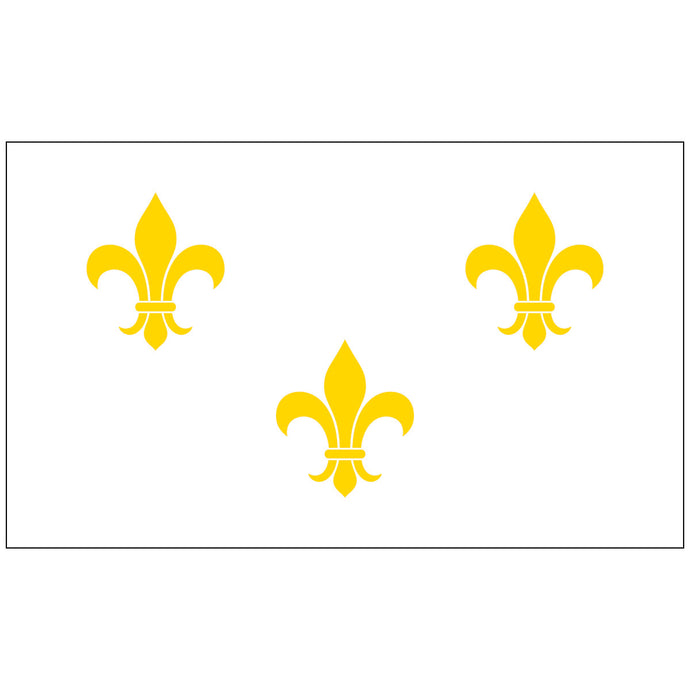 Nylon Fleur-De-Lis(White-3) Historical Flag