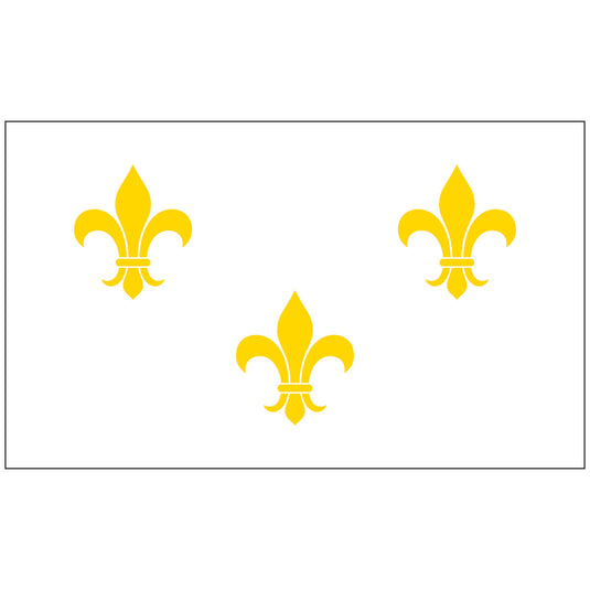Nylon Fleur-De-Lis(White-3) Historical Flag