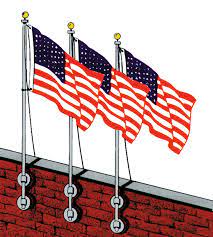 Vertical Wall Mount Flagpole Franklin Series Set