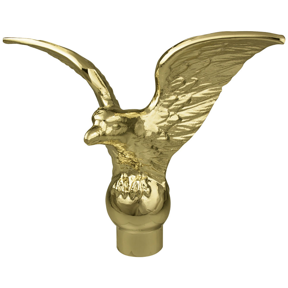 Gold Metal Flying Eagle With Ferrule For Indoor Oak Poles