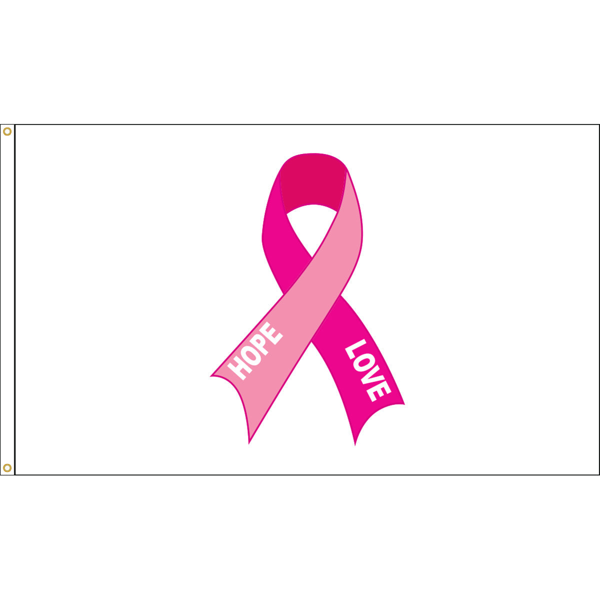 Nylon Sewn Pink Ribbon Specialty Flag