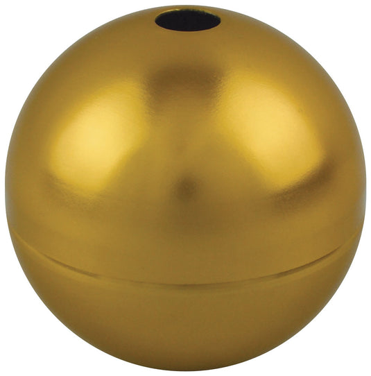 Gold aluminum replacement ball for flagpole eagle finials with threaded opening for mounting.