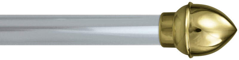 Load image into Gallery viewer, Silver aluminum parade banner pole with polished gold acorn-style finial cap.
