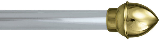 Silver aluminum parade banner pole with polished gold acorn-style finial cap.