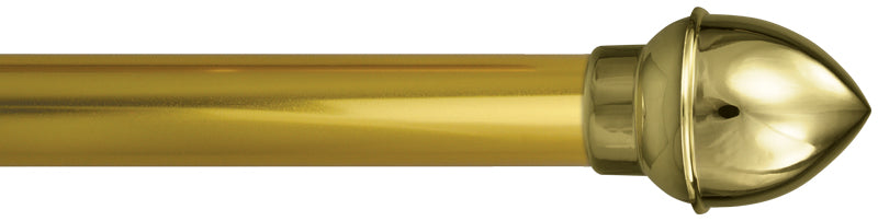 Load image into Gallery viewer, Gold anodized aluminum parade banner pole with matching acorn-style finial cap.
