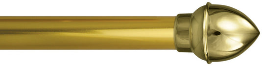 Gold anodized aluminum parade banner pole with matching acorn-style finial cap.
