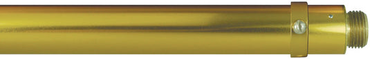 Gold aluminum deluxe parade banner pole with threaded ornament adapter and polished finish.