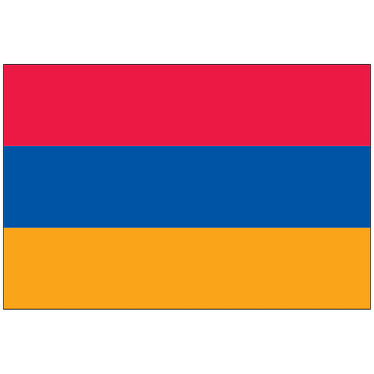 The national flag of Armenia, featuring a tricolor of horizontal stripes in red, blue, and orange.