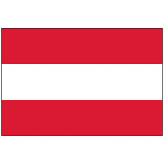 The national flag of Austria, featuring a tricolor of red, white, and red horizontal stripes.