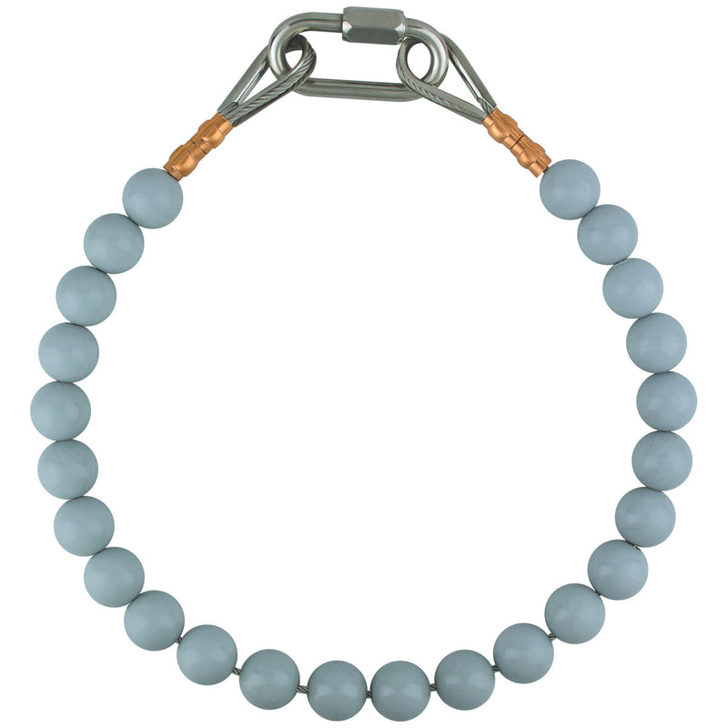 Load image into Gallery viewer, Gray beaded flagpole retainer ring with UV-resistant beads and stainless-steel hardware, ideal for outdoor commercial or residential flagpoles.
