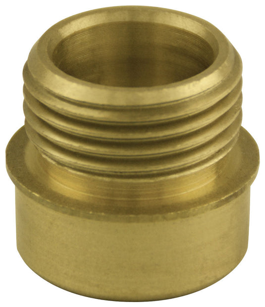 Solid brass ornament adapter with precision threading, designed to securely attach finials or eagles to aluminum flagpoles for a polished and durable mounting connection.