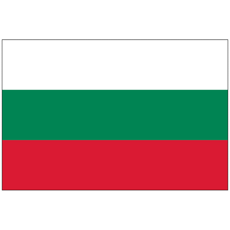 Load image into Gallery viewer, Flag of Bulgaria with horizontal stripes of white, green, and red.

