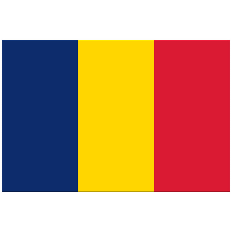 Load image into Gallery viewer, Flag of Chad made of nylon, a vertical tricolor consisting of blue (hoist), yellow (center), and red (fly) stripes.
