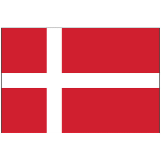 National flag of Denmark (Dannebrog), featuring a red field with a white Scandinavian cross extending to the edges, with the cross arm shifted closer to the hoist side.