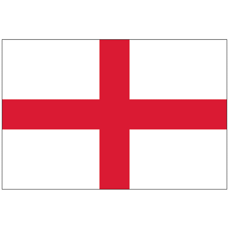 Load image into Gallery viewer, The England Nylon World Flag (St. George's Cross), featuring a bright white field with a bold, centered red cross extending to all four edges.
