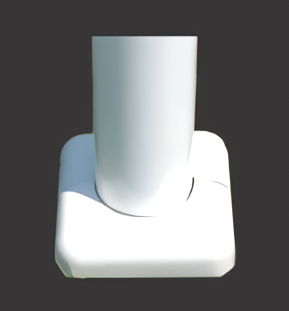 White fiberglass flagpole square flash collar in two-piece design, shown assembled around the pole base.