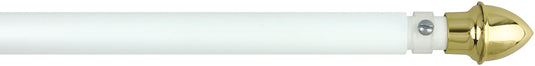 White Fiberglass Marching Band Pole with brass-plated gold spear finial.